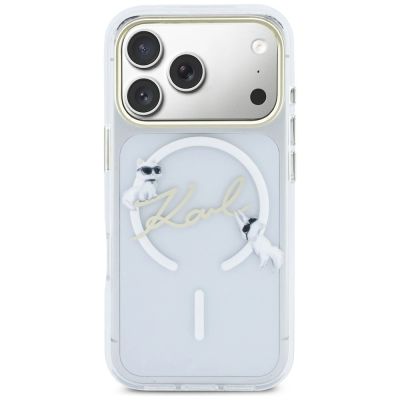 3. Karl Lagerfeld IML Choupettes Karl Script Logo MagSafe Hülle für iPhone 17 Pro Max – Transparent