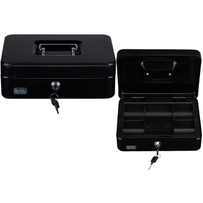 11. Metalletui für Geld und Dokumente, 25 x 8,5 x 18 cm, Black + Decker