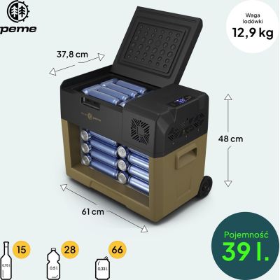 10. Peme Expedition 39 L Reisekühlschrank, elektrisch, braun
