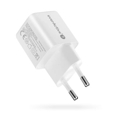5. EVERACTIVE GAN Wandladegerät 1 x USB, 1 x USB-C Schnellladefunktion 3.0 20W Weiß SC-330Q