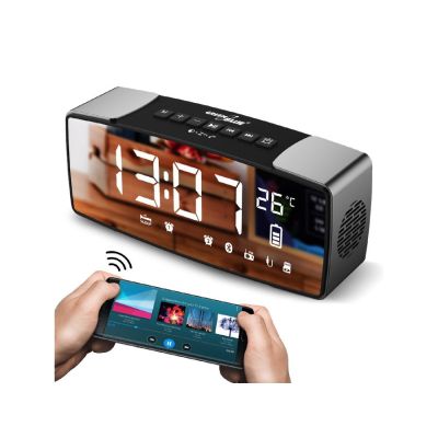 6. GREENBLUE BLUETOOTH 4.2 ALARMRADIO, FM, AUX-IN, 6W, TEMPERATUR, ALARM, UHR, 2200MAH AKKU GB200