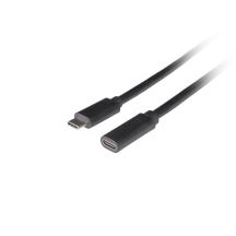 LANBERG USB-C M/F 3.1 VERLÄNGERUNGSKABEL 0,5M SCHWARZ