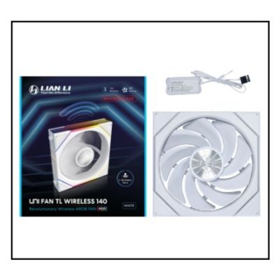3. Kabelloser Lian Li UNI FAN Lüfter, ARGB, PWM – 140 mm, weiß