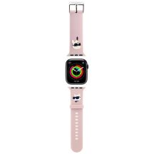 Karl Lagerfeld 3D Rubber Karl&Choupette Heads Armband für Apple Watch 42/44/45/49 mm – Rosa