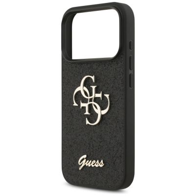 6. Guess Fixed Glitter Big 4G Hülle für iPhone 17 Pro - Schwarz