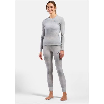 Damen-Thermoleggings Odlo Active Warm X Pow BL Bottom Long – Silver Grey, Größe: M