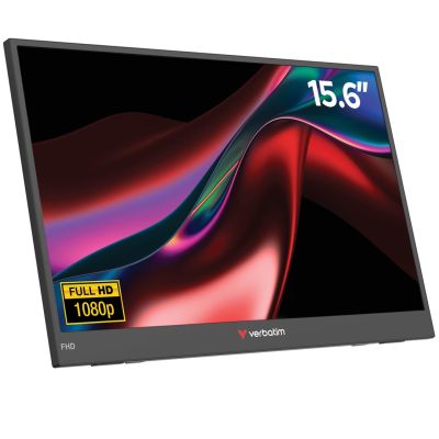7. Verbatim Tragbarer 15,6" FHD Monitor, Leicht, Schwarz, 39,6 cm (15,6") LCD, 1920 x 1080 Pixel