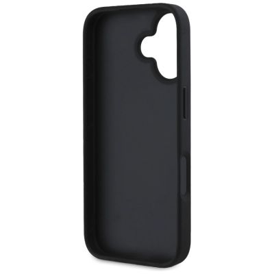 7. Guess Grained Big 4G Logo Small Classic Logo Hülle für iPhone 16 - Schwarz