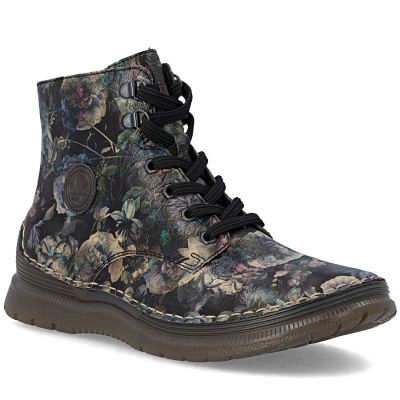 Gefütterte Damen-Ankle-Boots mit Blumenmuster Rieker 53632-90