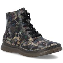 Gefütterte Damen-Ankle-Boots mit Blumenmuster Rieker 53632-90