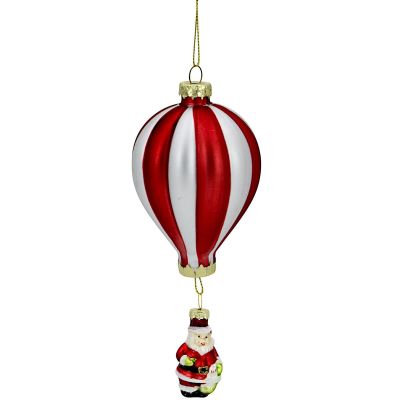 2. GLAS-CHRISTBAUMANHÄNGER IN BALLONFORM MIT WEIHNACHTSMANN – SASKA GIFT & DECOR