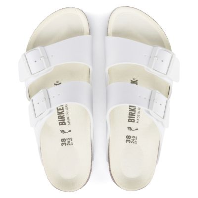 9. Birkenstock Arizona Birko-Flor Regular Damen/Herren Slides für breite Füße für den Sommer, Weiß (1019061)