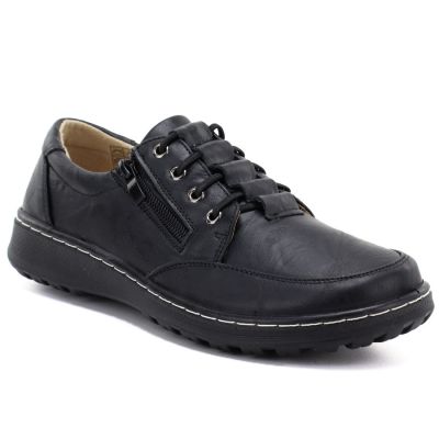 Bequeme Damenschuhe mit Reißverschluss, schwarz, Potocki TO90407