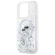 6. Karl Lagerfeld Liquid Glitter Karl & Choupette Head Magsafe Hülle für iPhone 15 Pro Max - Transparent