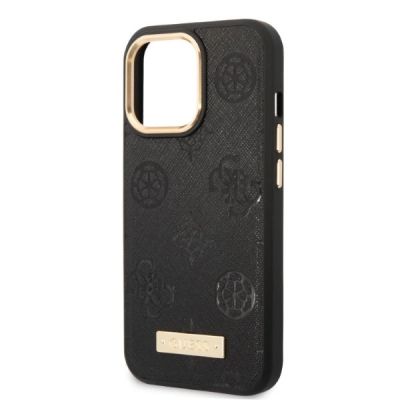 6. Guess GUHMP13LSAPSTK iPhone 13 Pro / 13 6.1" schwarz/schwarz Hardcase Peony Logo Plate MagSafe