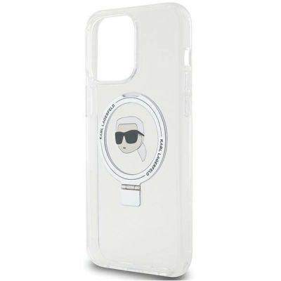 6. Karl Lagerfeld KLHMP15XHMRSKHH iPhone 15 Pro Max 6,7" weiß/weiß Hardcase Ring Stand Karl Head MagSafe