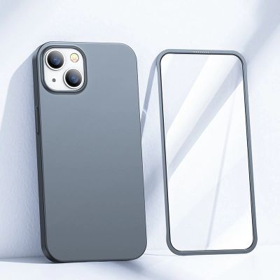 2. Joyroom 360 Full Case Cover für iPhone 13 Back & Front Cover + Tempered Glass Grau (JR-BP927 Anlauffarben)