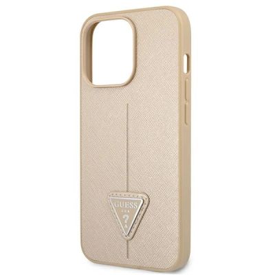 6. Guess GUHCP13LPSATLE iPhone 13 Pro / 13 6.1" beige/beige Hardcase SaffianoTriangle Logo