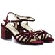 2. Burgunderrote Damen-Sandalen mit Blockabsatz D&A by S.Barski SR61-0102