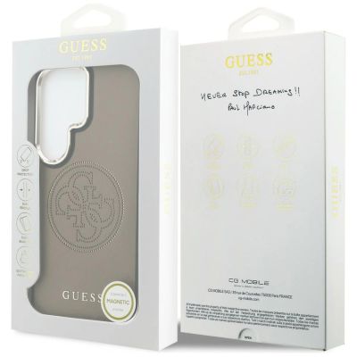 8. Guess MagSafe-Hülle mit perforiertem Logo für Samsung Galaxy S26 Ultra – Braun