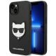 Karl Lagerfeld Saffiano Choupette Head Patch Case für iPhone 14 Plus – Schwarz