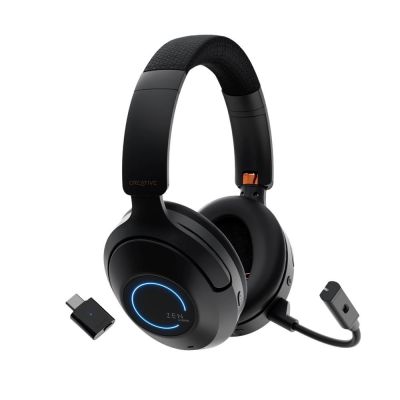 2. Creative Labs Zen Hybrid Pro Classic Kabelloses Gaming-Headset mit Bügel, USB Typ-C, Bluetooth, Schwarz