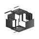 3. LANBERG Wandregalschrank 19" 9HE 600x600 Metalltür Schwarz (Bausatz) WF01-6609-00B
