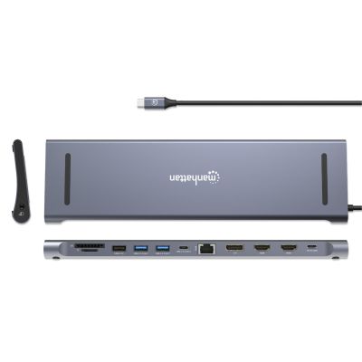 11. MANHATTAN 12-in-1 4K Dockingstation 1xHDMI 2xDP 3xUSB-A