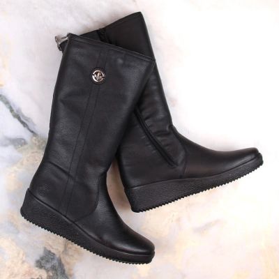 36. Rieker W RKR237B Wasserdichte Lederstiefel mit Lammwolle gefüttert