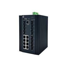 LevelOne Industrial L2+ Managed Switch 20-Port/IP40+DIN 2,5 Gbit/s