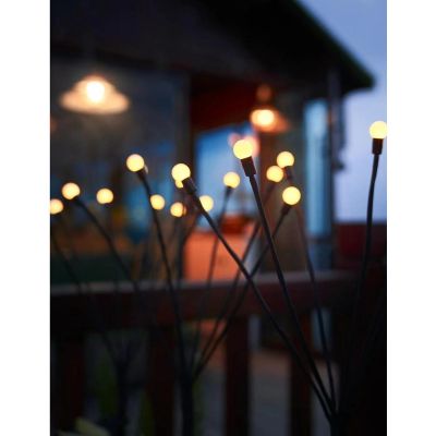 13. Solarlampe, die im Wind tanzt, weiße Kugeln, 6 LEDs, 72 cm