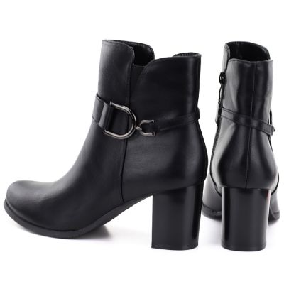 5. Gefütterte Damen-Ankle-Boots mit Blockabsatz, schwarz, M.Daszyński SA125-32