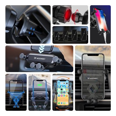 2. Wozinsky Schwerkraft-Autotelefonhalter für Lüftungsschlitze schwarz (WCH-05)