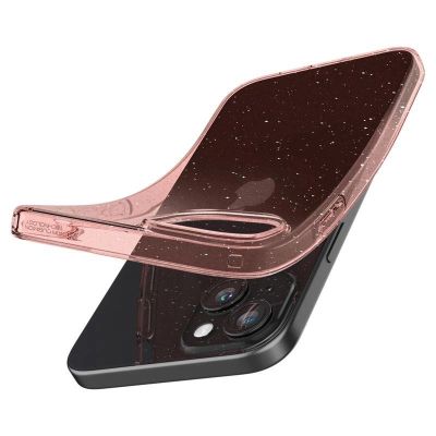 15. Spigen Liquid Crystal Glitter Hülle für iPhone 15 Plus – rosa und transparent