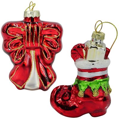 2. Glasform-Weihnachtsschmuck Schuh und Schleife MICA