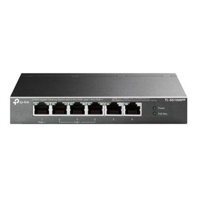 4. TP-Link TL-SG1006PP Gigabit-Desktop-Switch, 6 Ports, davon 3 PoE+-Ports und 1 PoE++-Port