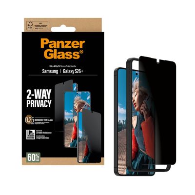 6. PanzerGlass ® 2-Wege-Blickschutzfolie für Samsung Galaxy S26+ | Ultra-breite Passform mit EasyAligner Klarsicht-Displayschutzfolie, 1 Stück.