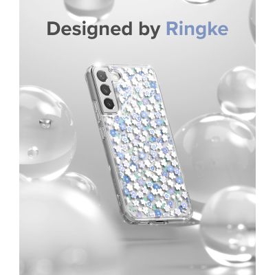 7. Ringke Fusion Design Armoured Case Cover mit Gelrahmen für Samsung Galaxy S22+ (S22 Plus) transparent (Floral) (F593R31)