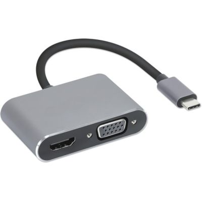 3. 4-in-1-USB-Typ-C-Hub: USB 3.0 + PD 100W + HDMI 4K 30Hz + VGA FullHD