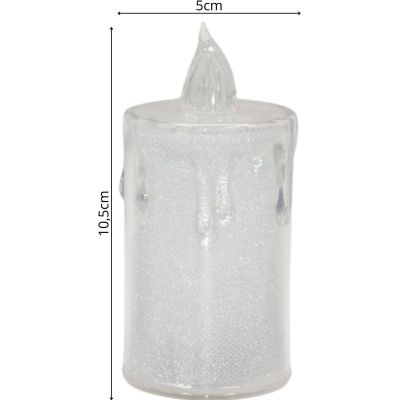 28. Dekorative Kerzen, 3 Stück, transparent, warmweiß, 1 LED