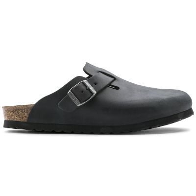 10. Birkenstock Boston Black Damen/Herren Clogs, geöltes Leder, schmale Slipper (0059463)
