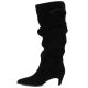 7. Damen-Lederstiefel, gerüscht, schwarz, Vinceza ZHI27-89167