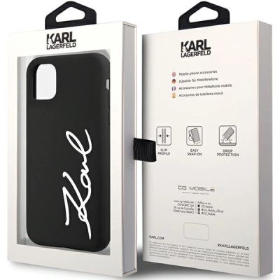 8. Karl Lagerfeld KLHCN61SKSVGK iPhone 11 / Xr 6,1" schwarz/schwarz Hardcase Silikon Signature