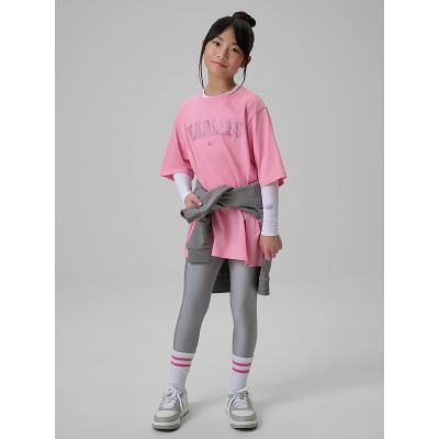 6. Locker geschnittenes Mädchen-T-Shirt mit Aufdruck 4F 4FJRSS26TTSHF3453-56S