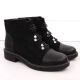 16. Damen-Wildlederimitat-Stiefeletten, gefüttert, schwarz M.Daszyński SA252-4