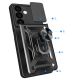 3. Hybrid Armor Camshield Panzerhülle für Samsung Galaxy S24+ mit Kameraabdeckung – Schwarz