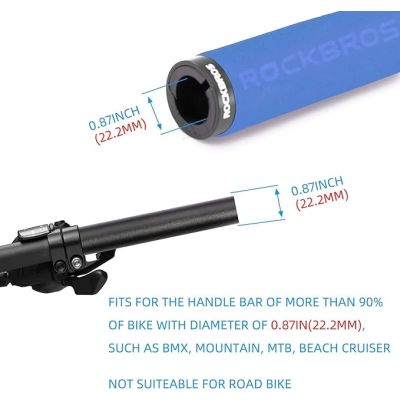 3. Rockbros BT1001BLBK Schwamm-Fahrradlenkergriffe – Blau und Schwarz