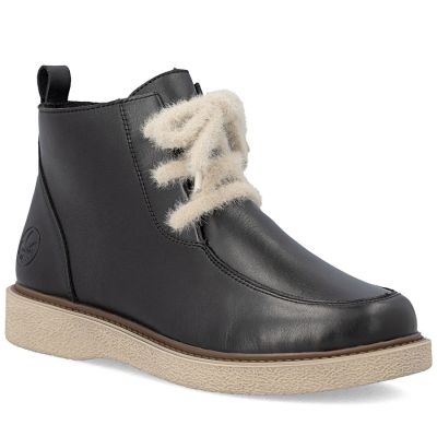 Schwarze Damen-Ankle-Boots aus Leder, Rieker 71100-00