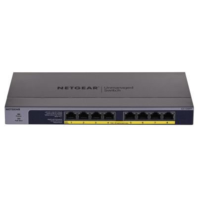 2. Netgear GS108PP-100EUS 8p PoE 123W (PoE+: 8p) Unmanaged Gigabit Switch
