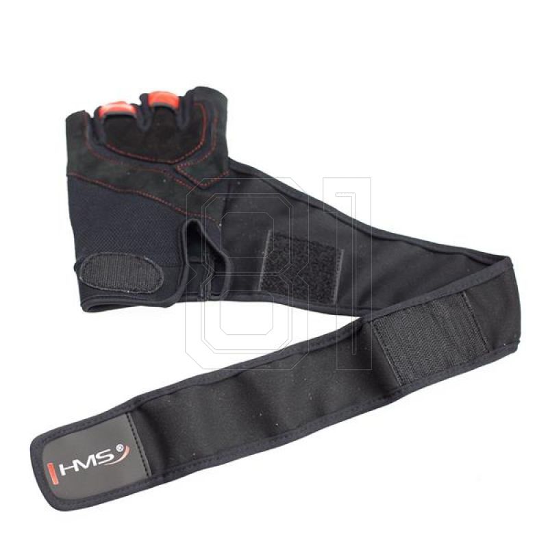 5. Schwarz/Rote HMS RST01 rL Gym Handschuhe